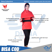 Gambar BAJU RENANG MUSLIM WANITA MERAH - Merah, M dari DN Sportswear Official Kota Tangerang 2 Tokopedia