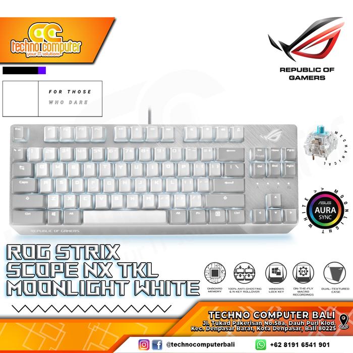 Gambar KEYBOARD GAMING ASUS ROG Scope NX TKL Moonlight White - Blue Switch dari Techno Computer Bali Kota Denpasar Tokopedia