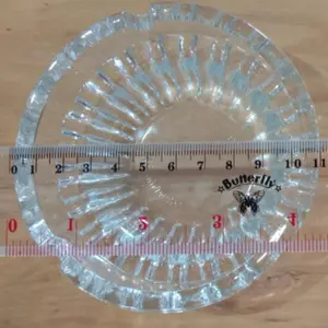 ASBAK KACA BULAT / GLASS ASHTRAY / ASBAK MOTIF BUNGA