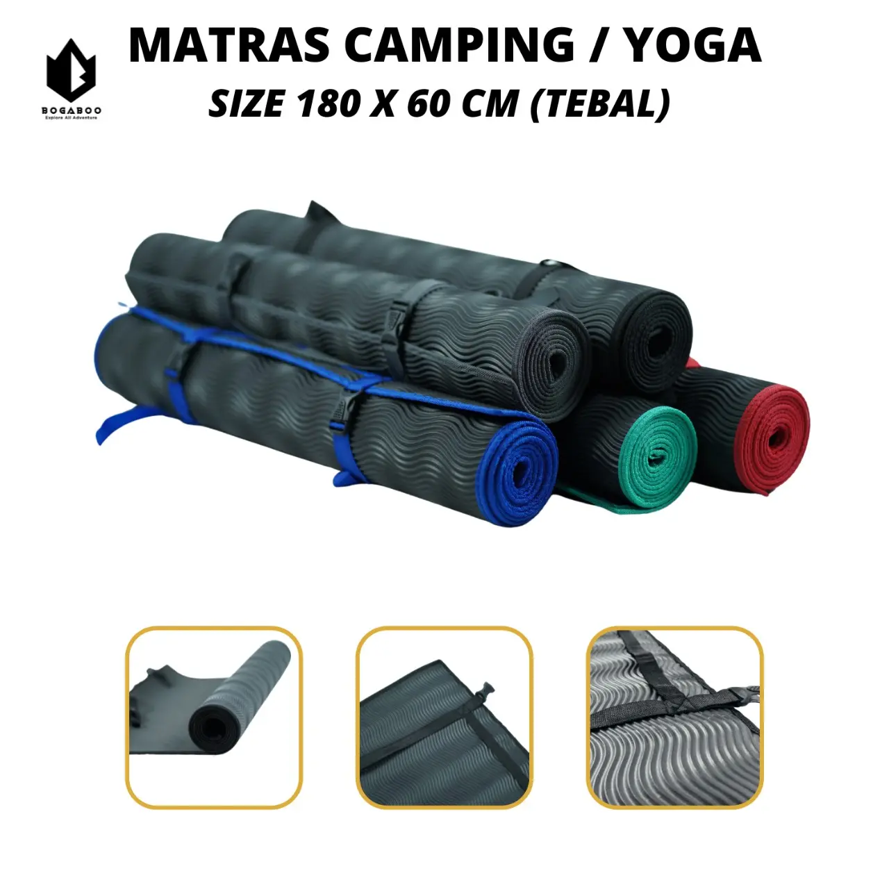 Matras Camping Karet Size 180 x 60 cm - Matras Yoga - Matras Olahraga