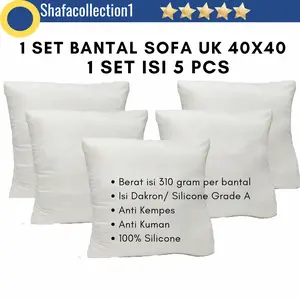 bantal sofa 40x40 1 set isi 5pcs