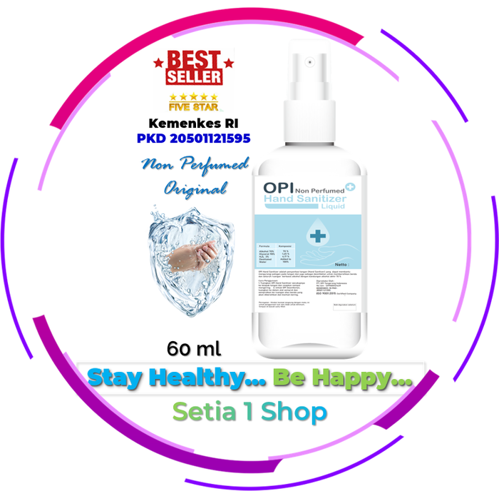 Gambar Hand Sanitizer 60ml Cair/Spray Non Perfumed Original 60 ml Kemenkes RI dari setia1.shop Kab. Tangerang Tokopedia