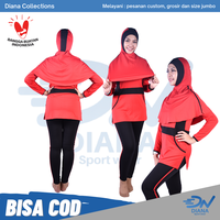 Gambar BAJU RENANG MUSLIM WANITA MERAH - Merah, M dari DN Sportswear Official Kota Tangerang 1 Tokopedia