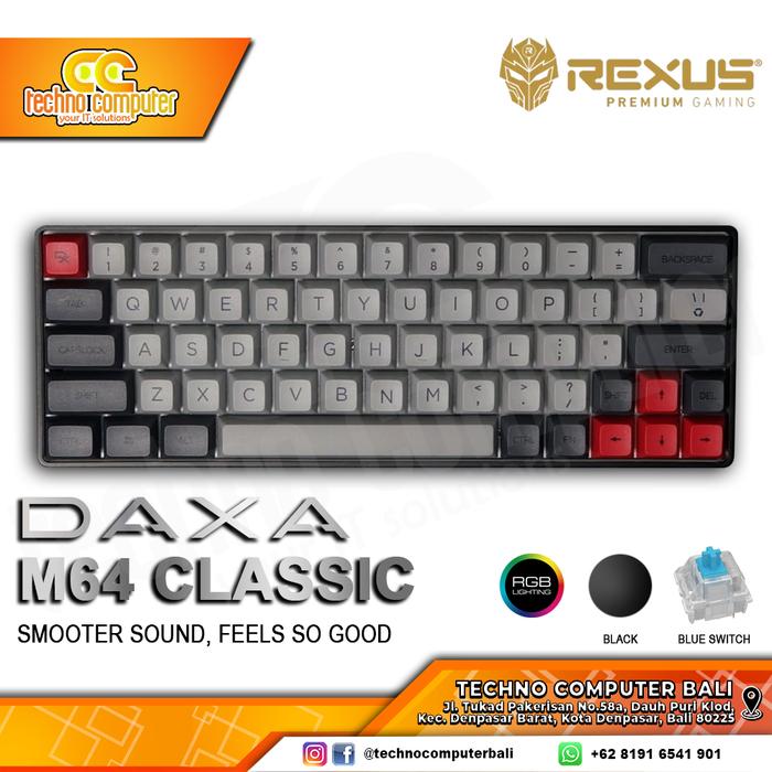 Gambar Keyboard Gaming Rexus Mechanical DAXA M64 CLASSIC dari Techno Computer Bali Kota Denpasar Tokopedia
