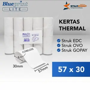 Blueprint Lite 57x30 Kertas Thermal Papper 57X30mm Kasir Nota per 1 Roll