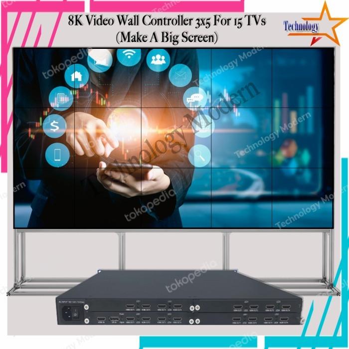 8K Video Wall Controller 3x5 5x3 For 15 TV Support Custom Resolution