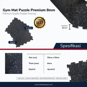 Alas Gym Mat Puzzle Premium Tebal 8mm / Karpet Gym Mat Anti Bau