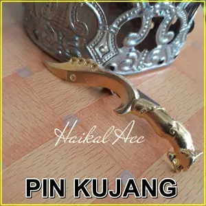 Aksesoris tambahan baju peci songkok Pin kujang Gold dan silver logam
