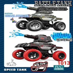 MAINAN MOBIL RC TANK MILITARY REMOTE CONTROL MENEMBAK SHOOTING KEREN