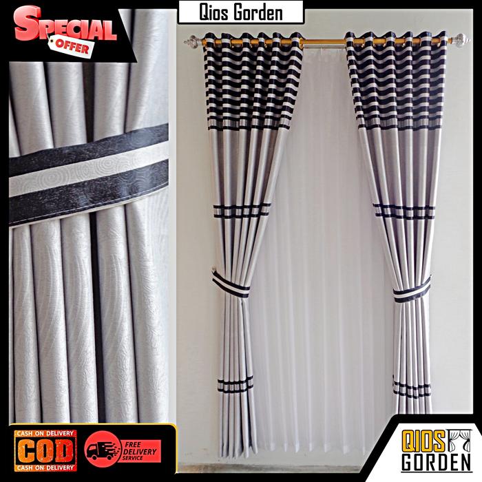 Gambar Gorden Hordeng Jendela Pintu Blackout Import Motif Garis Modern Style dari Qios Gorden Kab. Bandung 5 Tokopedia