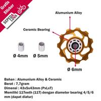 Gambar Pulley RD Sepeda Jockey Wheel ZTTO 11T 4 5 6 mm Ceramic Bearing - Merah dari Sepedalova Kota Serang 2 Tokopedia