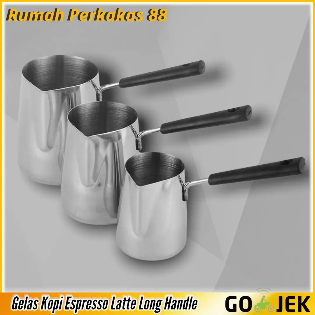Gelas Pitcher Long Handle Jug Kopi Susu Espresso Latte Stainless