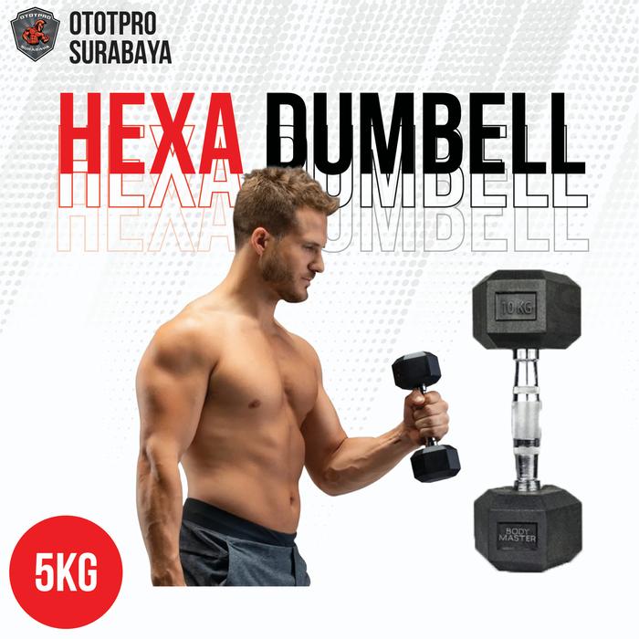 Gambar [5KG] Dumbell Fix Hex Rubber | Hexagonal | Dumbell | Fitness | Gym dari Ototpro Surabaya Kota Surabaya Tokopedia