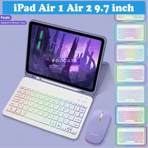 iPad Air 1 2 9.7 inc Leather Casing Cover Backlight Keyboard Bluetooth