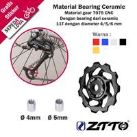 Gambar Pulley RD Sepeda Jockey Wheel ZTTO 11T 4 5 6 mm Ceramic Bearing - Merah dari Sepedalova Kota Serang 5 Tokopedia