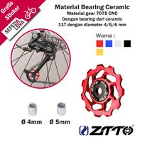Gambar Pulley RD Sepeda Jockey Wheel ZTTO 11T 4 5 6 mm Ceramic Bearing - Merah dari Sepedalova Kota Serang 1 Tokopedia
