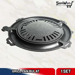 Grill Pan BBQ 2 in 1 Panggangan Daging dan Telur Keju Anti Lengket