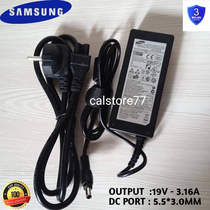 Gambar Adaptor charger Samsung NP270 NP275 NP300 NP355 Original 19V - 3.16A dari Calstore77 Kota Administrasi Jakarta Selatan Tokopedia
