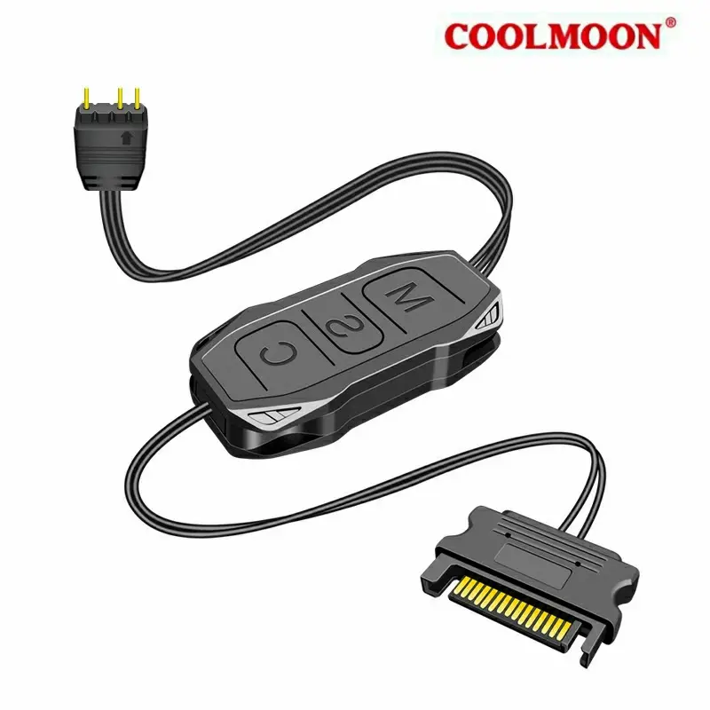 COOLMOON ARGB Mini Controller AR-1 ARGB 5v 3pin to SATA Cable