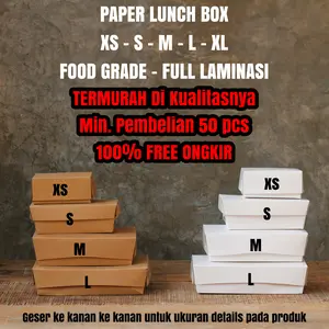 GRADE A- PAPER LUNCH BOX - KOTAK MAKAN FOOD GRADE SIZE S M L XL MURAH