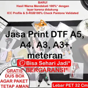Jasa Print DTF A5, A4, dan A3(Desktop)
