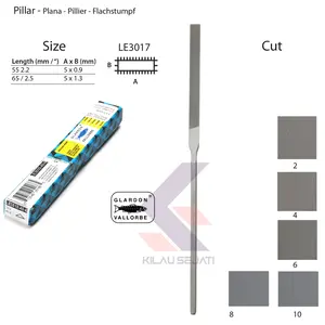Glardon-Vallorbe Pillar Escapement Files 55 mm LE3017 Cut No. 4