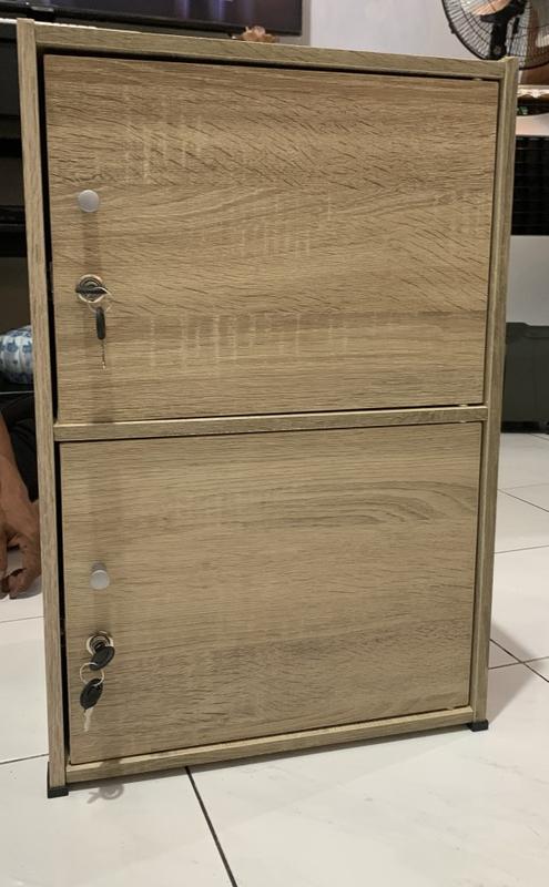 Rak Lemari Buku Anak Susun Tingkat 2 Serbaguna Full Pintu Minimalis 2