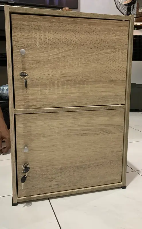 Rak Lemari Buku Anak Susun Tingkat 2 Serbaguna Full Pintu Minimalis 2