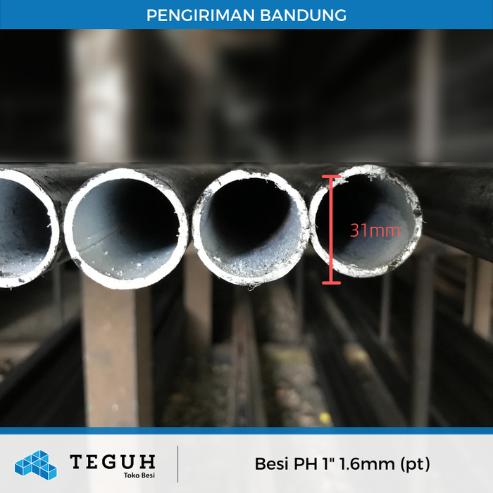 Gambar Besi pipa hitam 1" 1.60mm (pt) dari Teguh tokobesi Kota Bandung Tokopedia