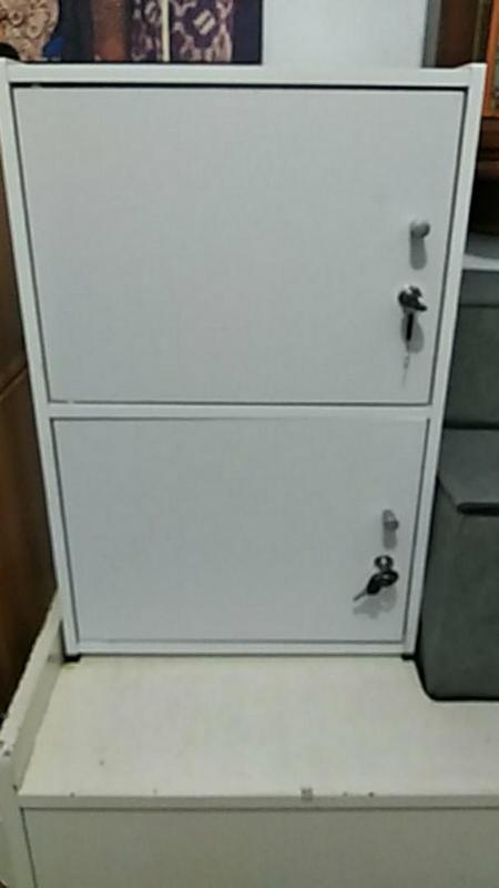 Rak Lemari Buku Anak Susun Tingkat 2 Serbaguna Full Pintu Minimalis 3