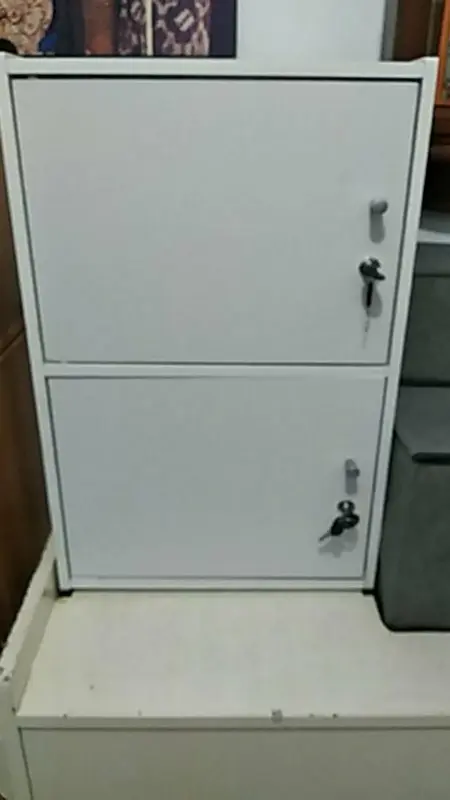 Rak Lemari Buku Anak Susun Tingkat 2 Serbaguna Full Pintu Minimalis 3