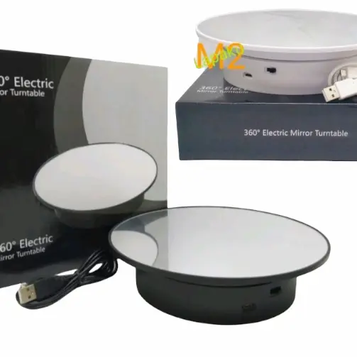 Stand Display Rotating Miror 360°Elektrik Turntable Color Black