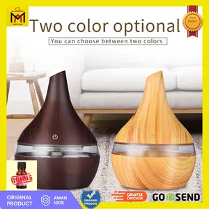 Air Humidifier Mini Ultrasonic Wood Grain 300ml With LED RGB 7 Color