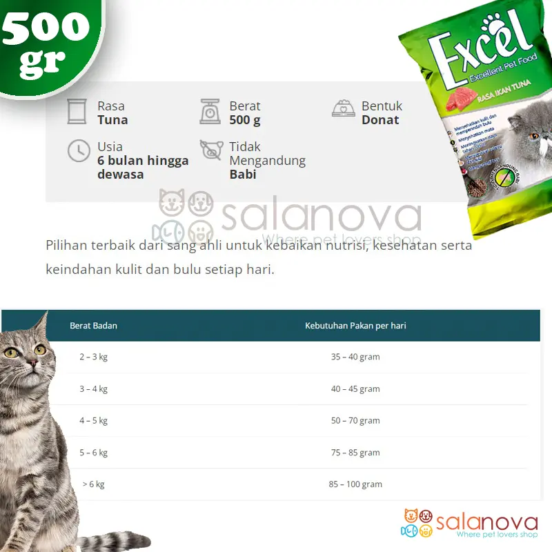 Excel 500gr Makanan Kucing Cat Food Dry 2