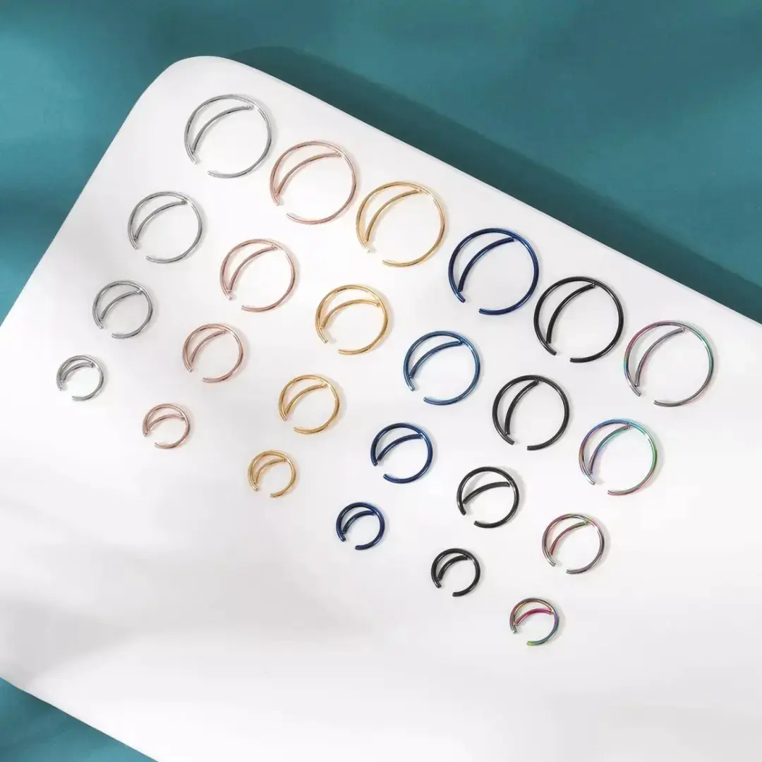1PCS Anting Piercing Body Jewelry Ring Hoop Nose Stainless Steel 6mm - 12mm