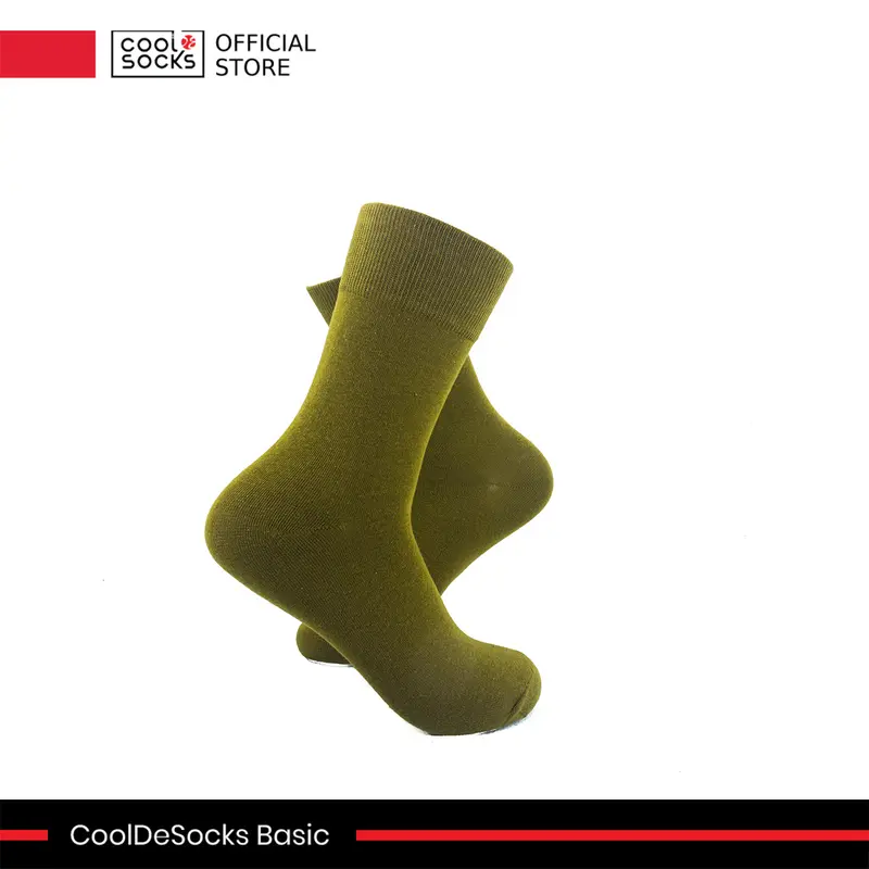 Kaos Kaki Polos Warna Hijau Zaitun | CoolDeSocks Basic - Olive Green | Quarter Socks | Unisex - Pria - Wanita | Combed Cotton - Katun Premium 3