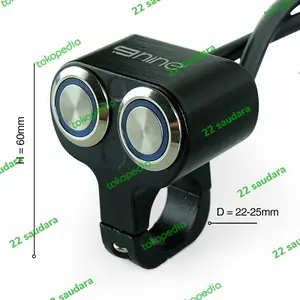 Saklar Nine lx-trix On/Off Jepit Stang LED bahan Stainless Waterproof 25mm (2 Switch)