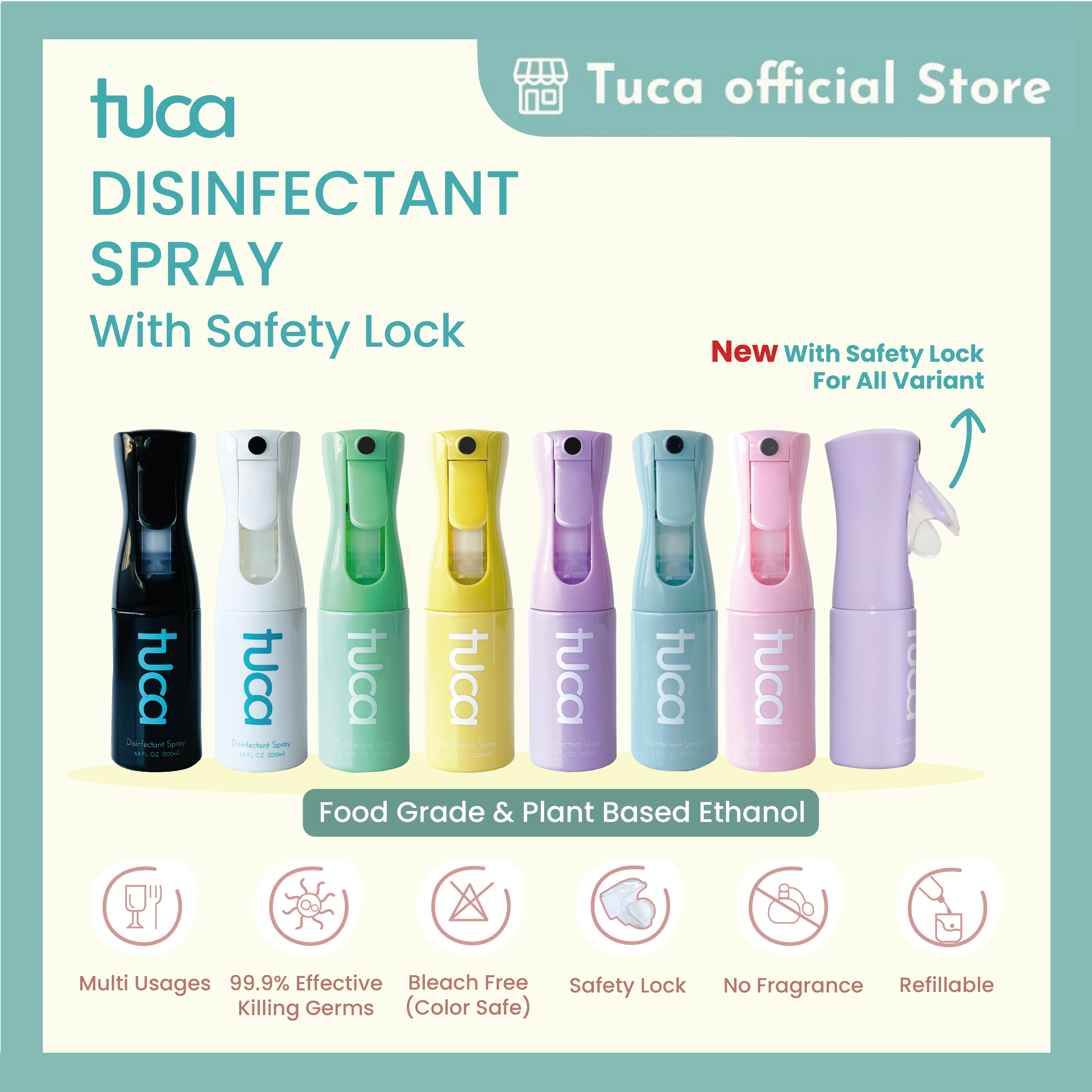 Disinfectant Antiseptik Spray Food Grade Tuca - Disinfektan PlantBased