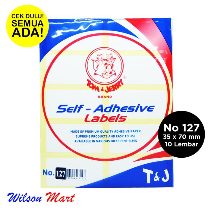 Gambar TOM AND JERRY NO 127 35 X 70 MM SELF ADHESIVE LABELS ISI 10 LEMBAR dari Wilson Mart Kota Administrasi Jakarta Barat Tokopedia