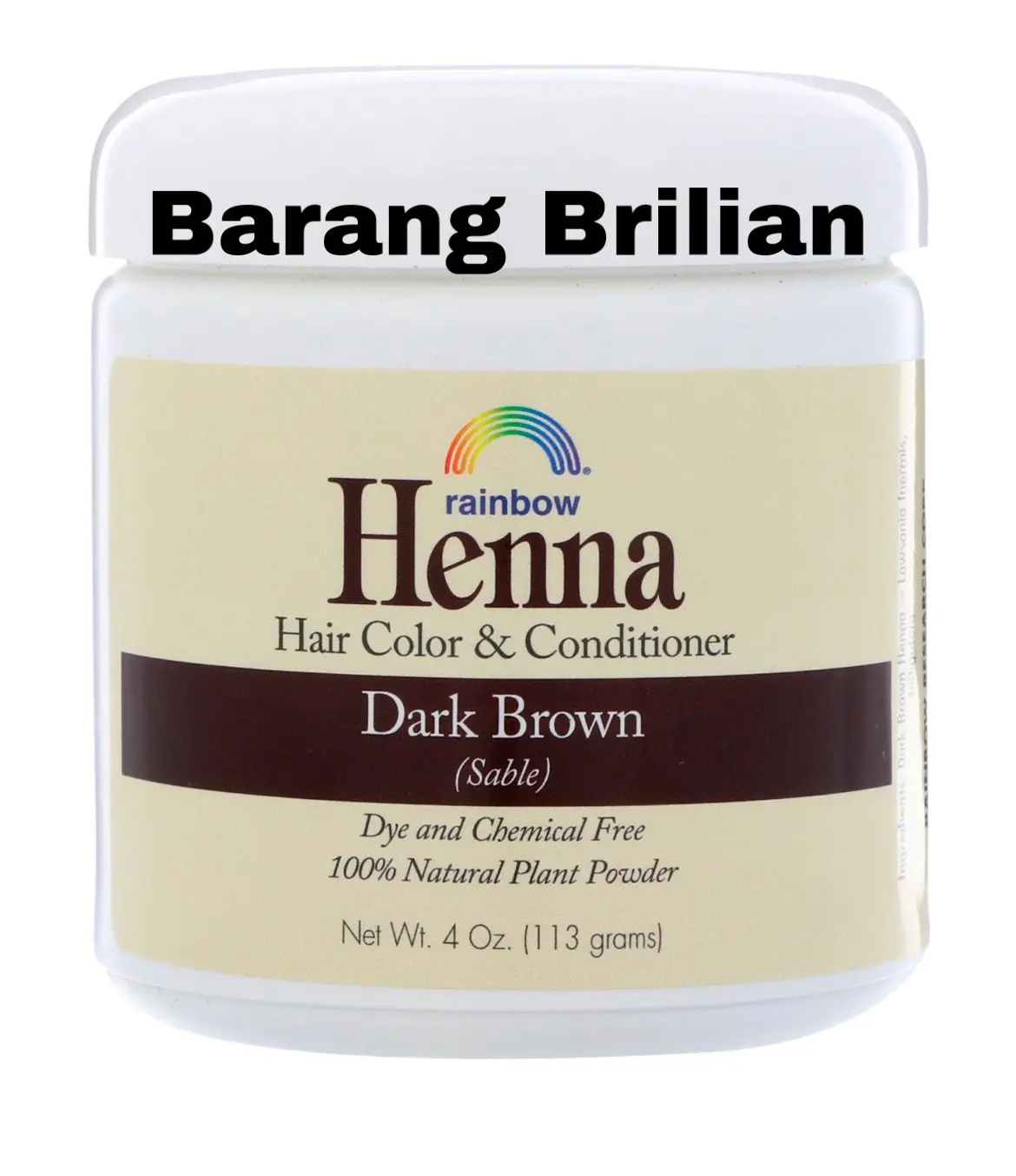 Rainbow Research Henna hair color & cond pewarna rambut alami 113 gram