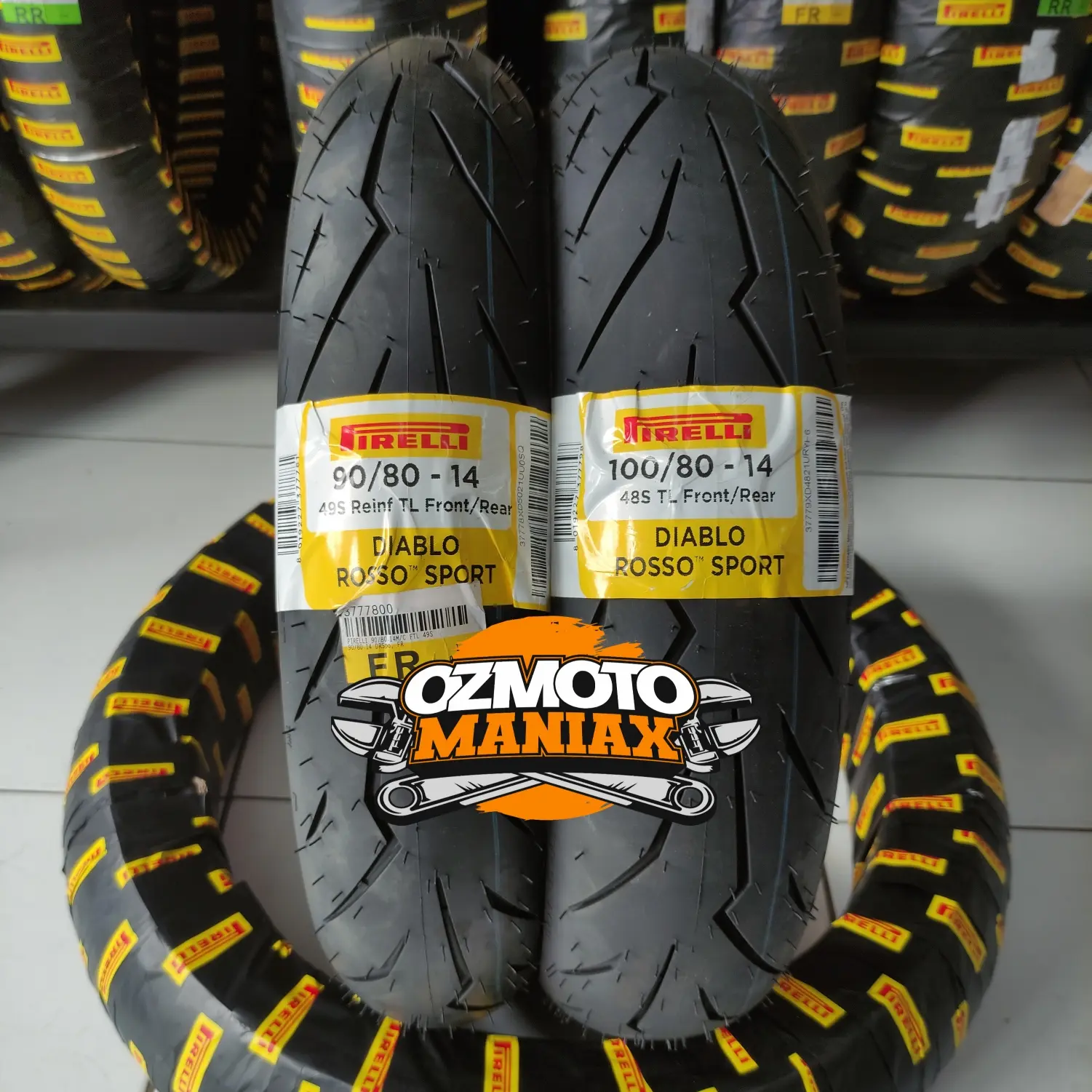 Paket Ban Pirelli Diablo Rosso Sport 100/80-14 & 90/80-14 Vario Proper