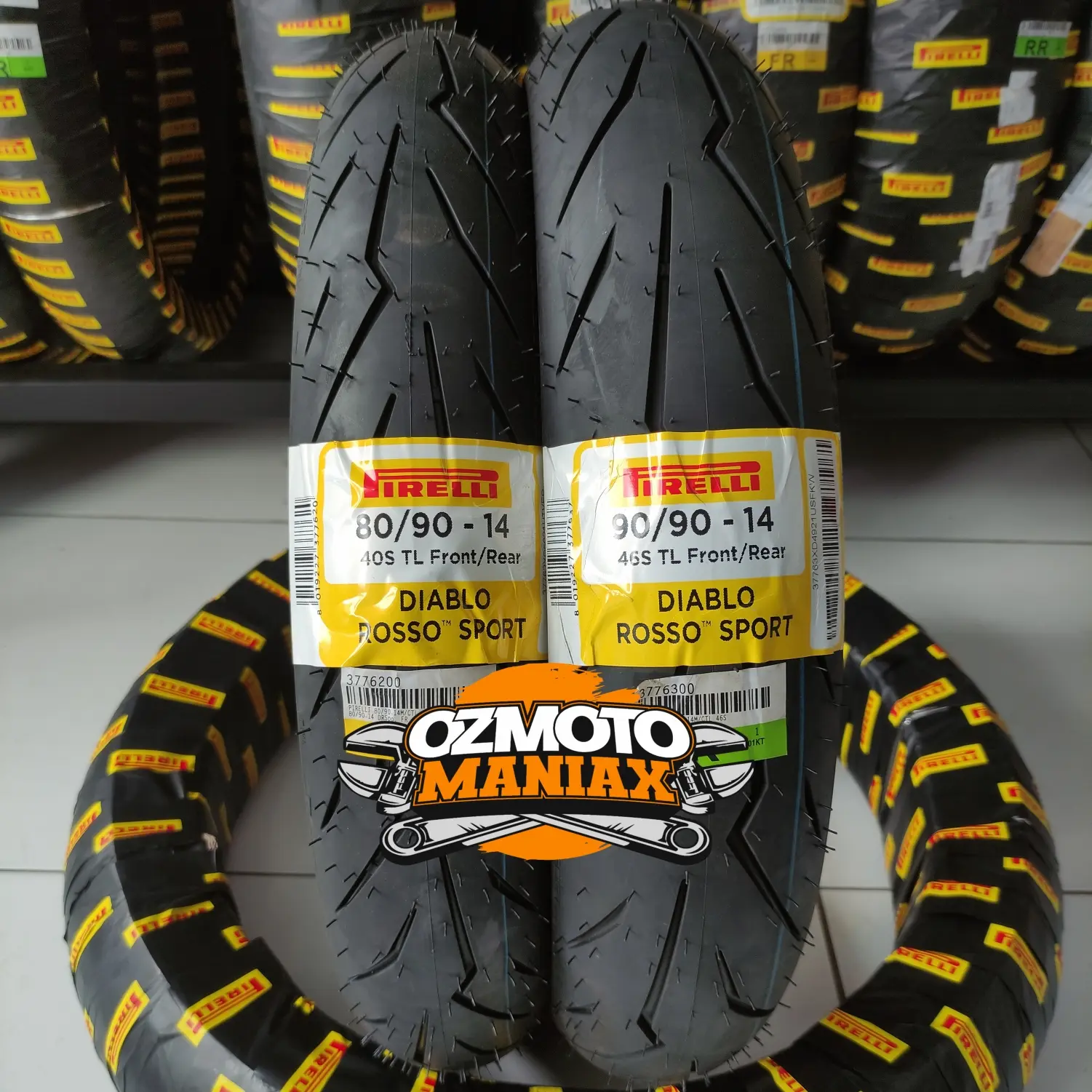 Paket Ban Pirelli Diablo Rosso Sport 80/90-14 & 90/90-14 Beat/Vario