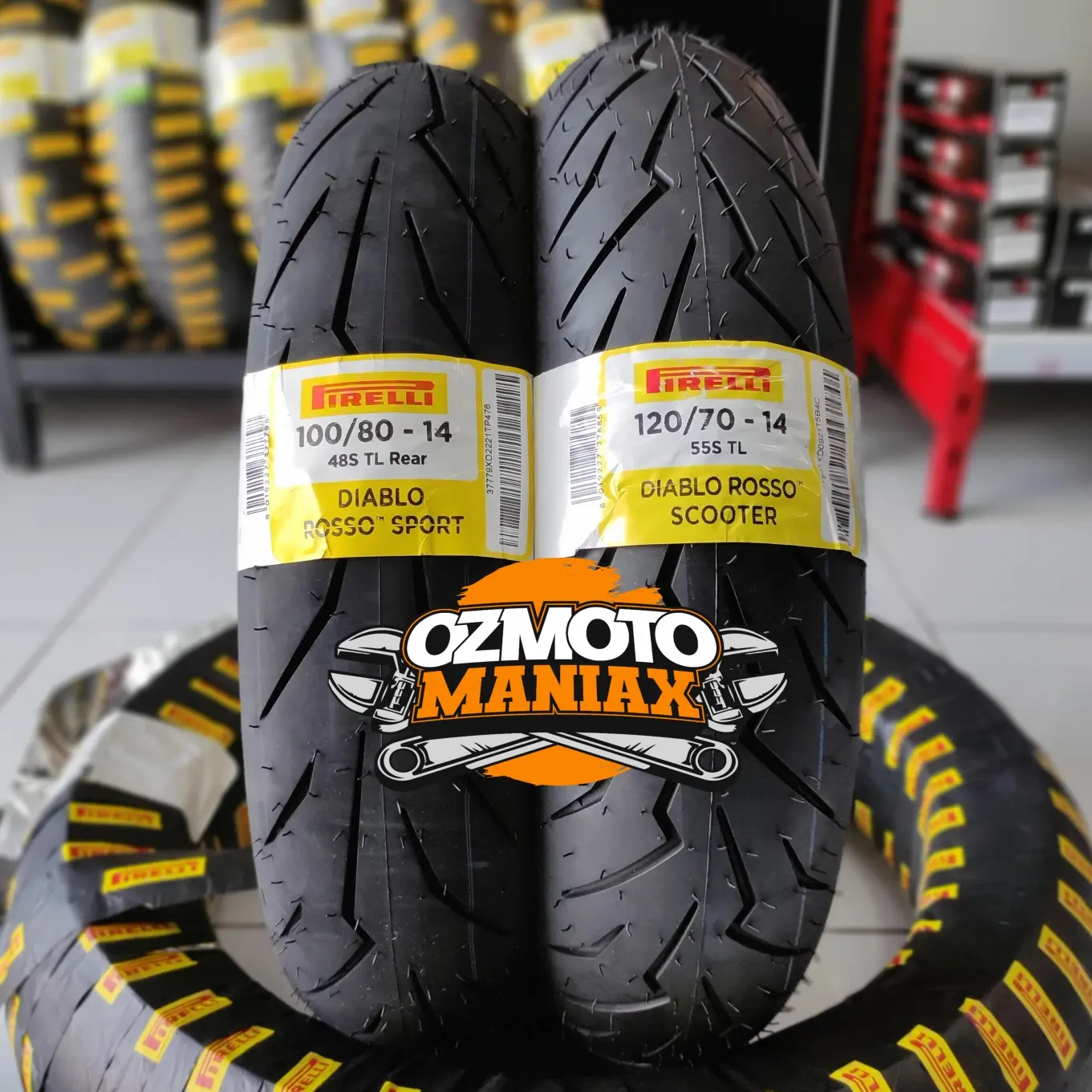 Paket Ban Pirelli Diablo Rosso Scooter 120/70-14 & 100/80-14 PCX/Lexi