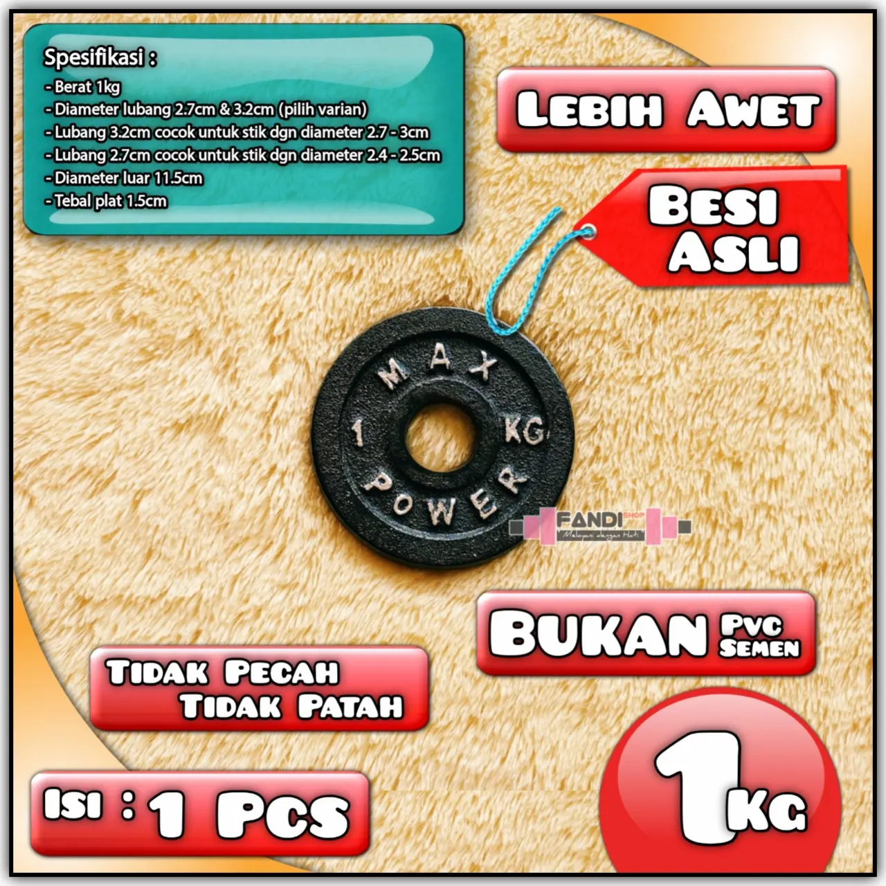 plat barbel/dumbbell 1 kg