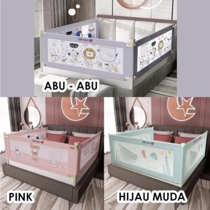 Bedrail Bedguard Fence Pembatas Pengaman Pagar Kasur Ranjang Baby