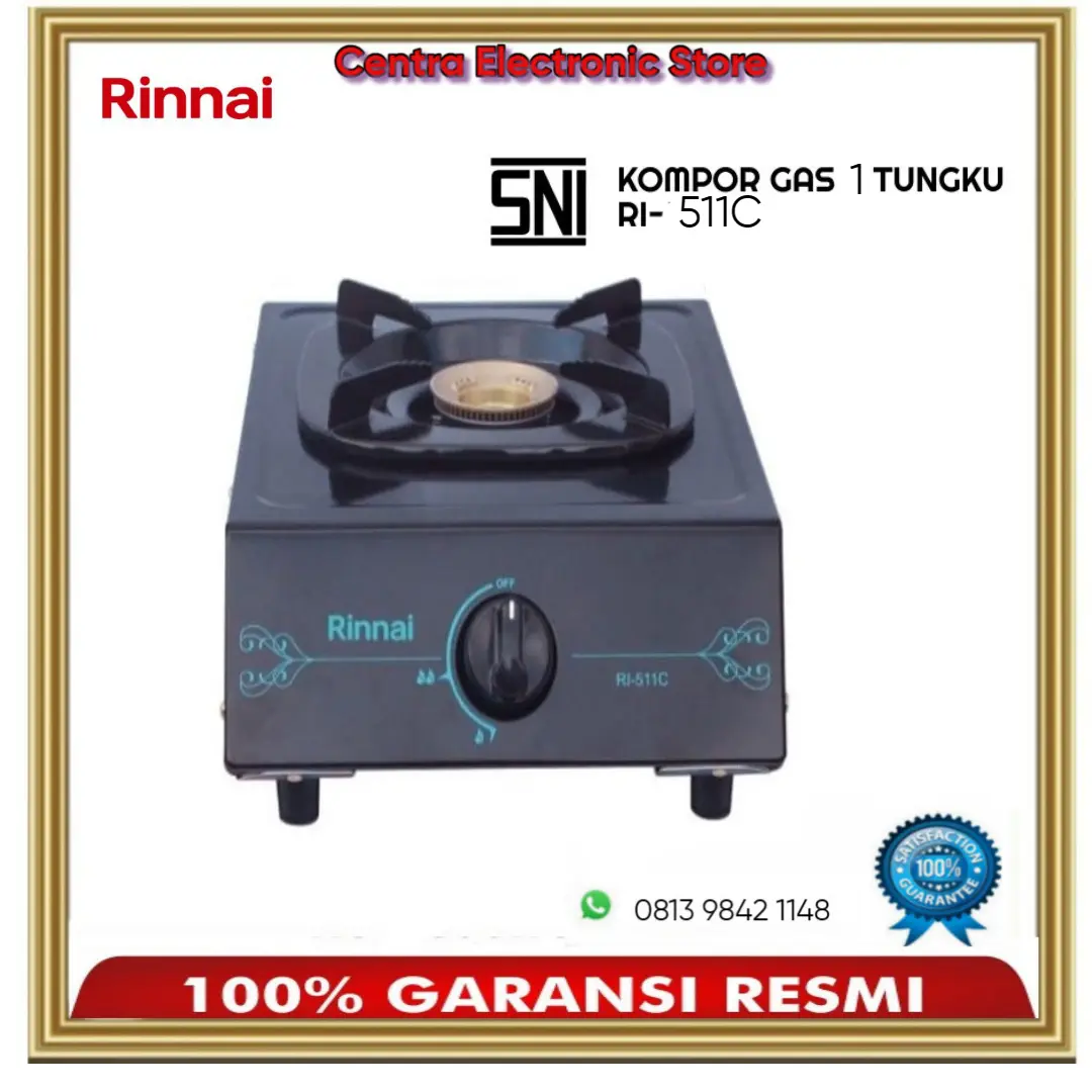 KOMPOR RINAI GAS STOVE ASLI 1 TUNGKU RI-511C SNI GARANSI RESMI