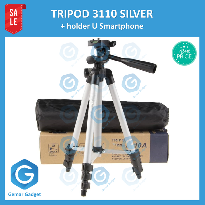Gambar Tripod 3110 Silver Holder U Kamera HP Smartphone Murah dari GemarGadget Kota Surabaya Tokopedia