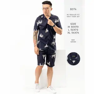 Pajamas Tiger One set Rayon Pria Sleepwear men Piyama Cheetah Dewasa