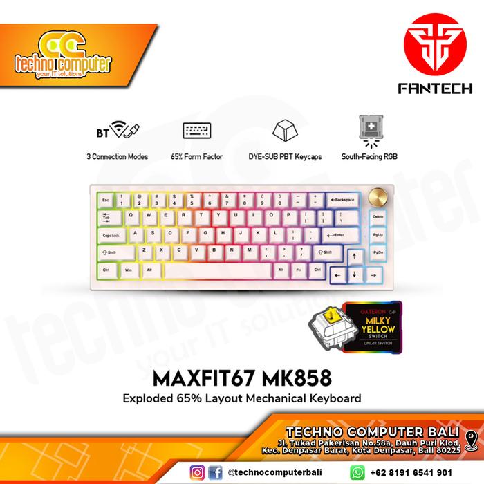 Gambar Fantech MAXFIT67 MK858 65% Wireless Keyboard Gaming Mechanical dari Techno Computer Bali Kota Denpasar Tokopedia