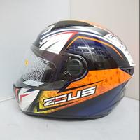 Gambar Helm Zeus ZS-811 Blue AL52 Orange Fullface New!! - M dari Bike Master Kota Bandung 2 Tokopedia
